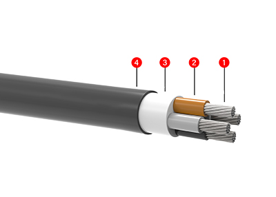  四芯XLPE 绝缘PVC护套 五类柔性电缆    